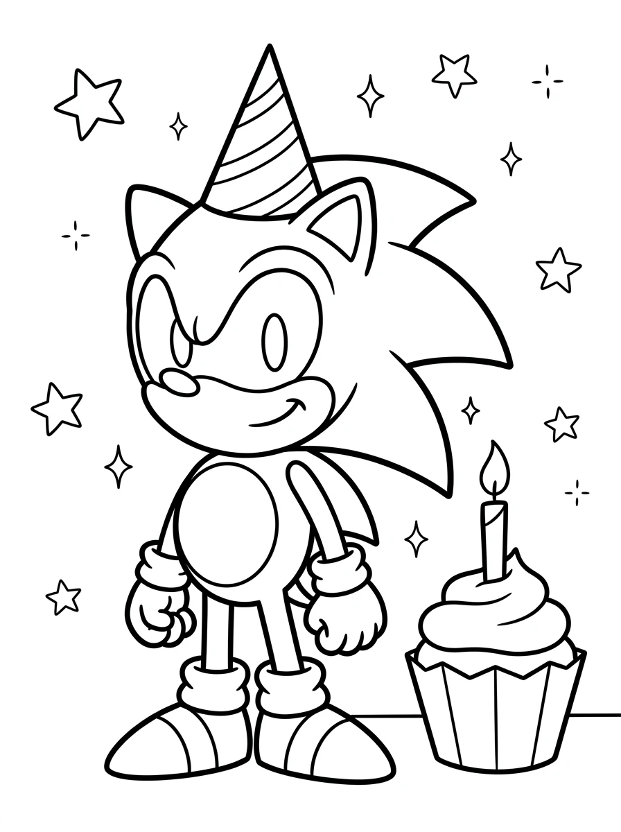 Sonic und ein Geburtstagscupcake