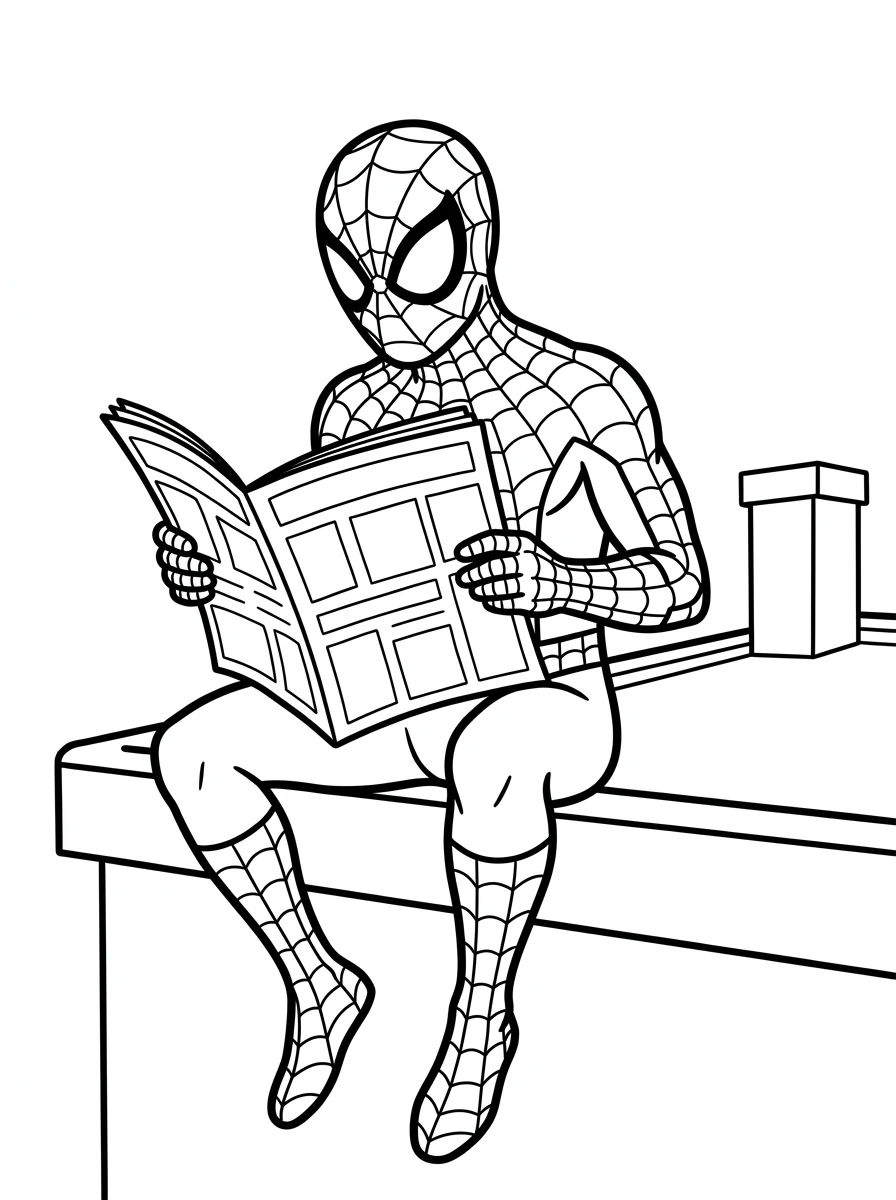 Spiderman Ausmalbilder auf dem Dach
