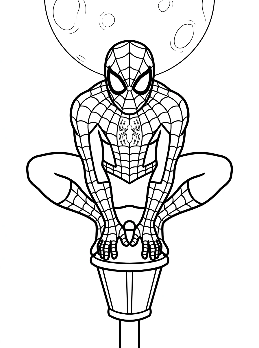 Spiderman Ausmalbilder auf der Laterne