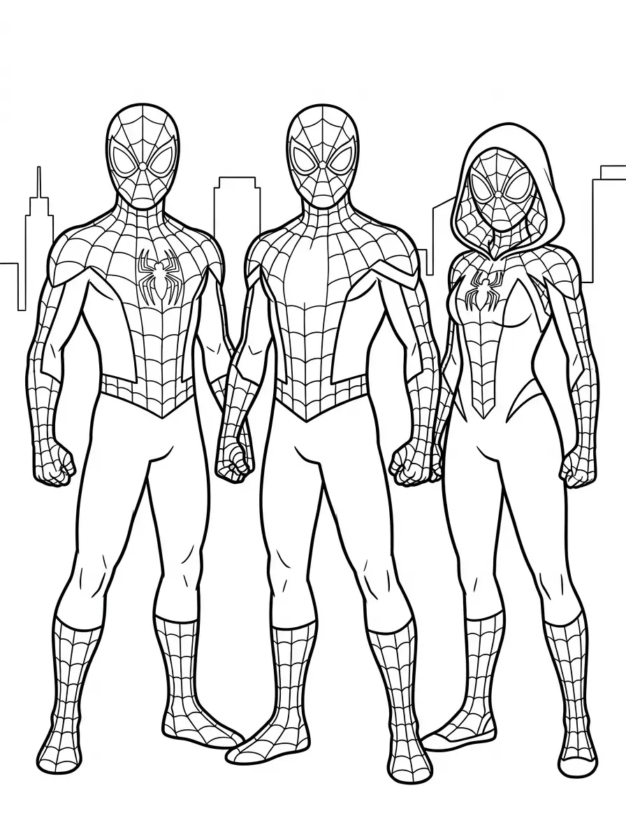 Spiderman Ausmalbilder im Team