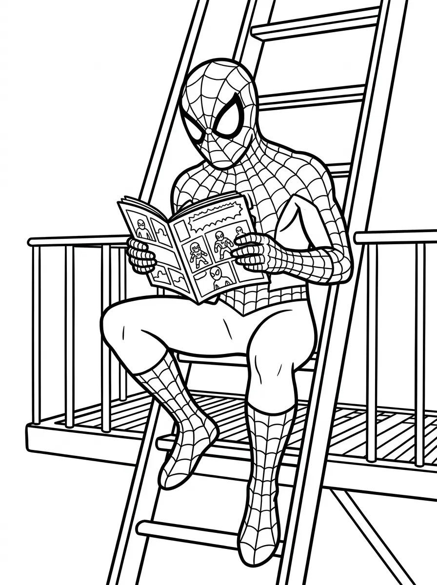 Spider-Man liest ein Comic