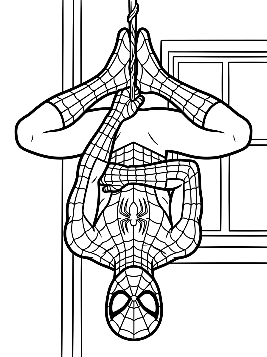 Spiderman am Spinnenfaden