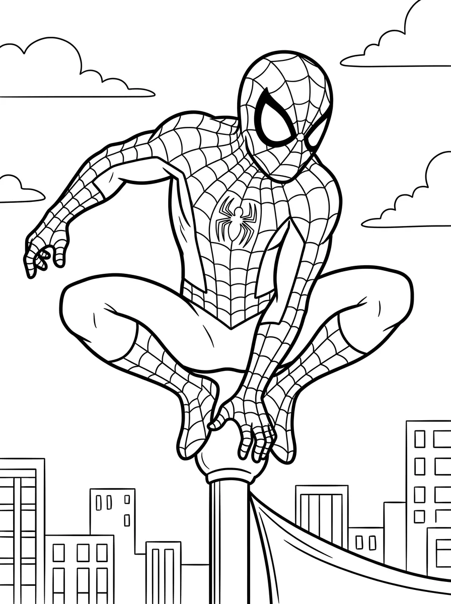 Spiderman über der Stadt
