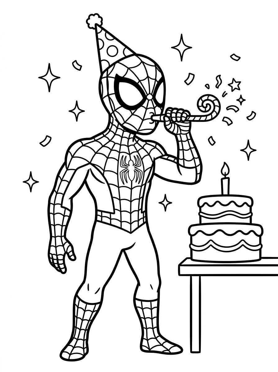 Spiderman Ausmalbilder zum Geburtstag