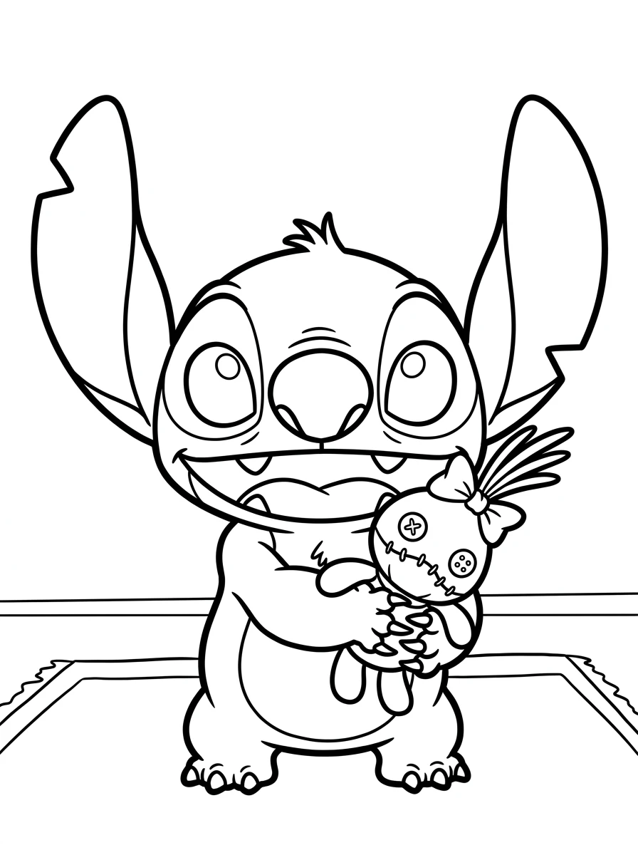 Stitch kuschelt mit Scrump