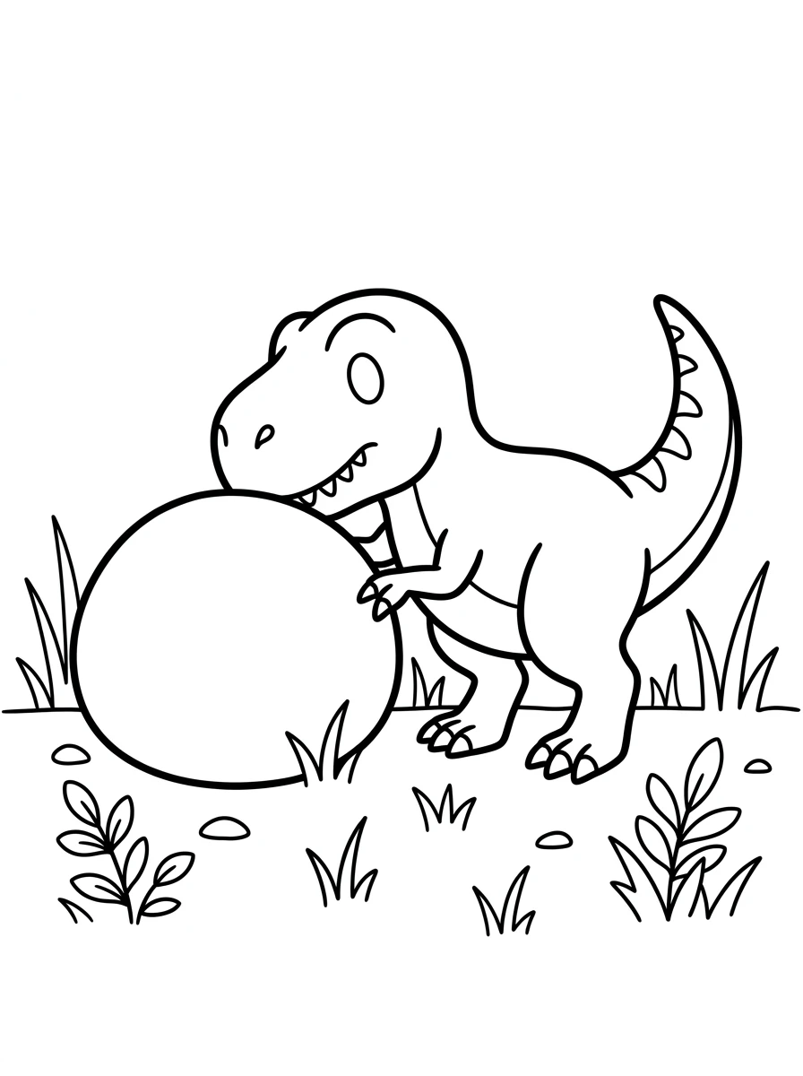 Baby-T-Rex mit Flussstein