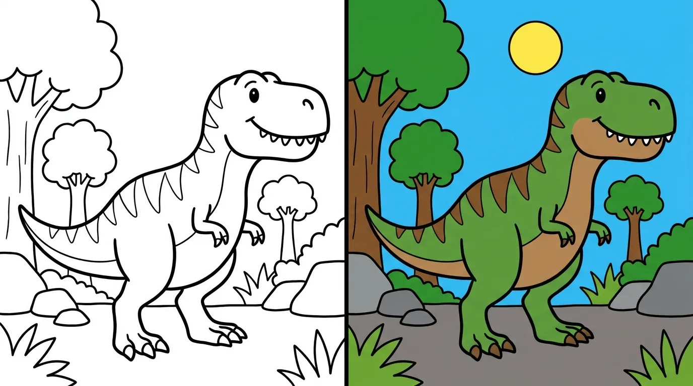 t rex ausmalbild Beitragsbild