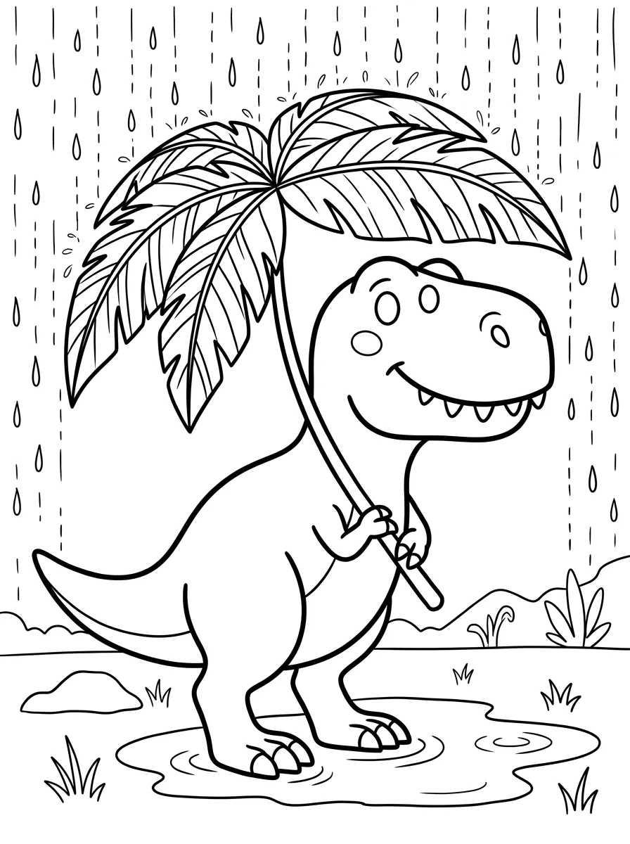 T-Rex im Regen