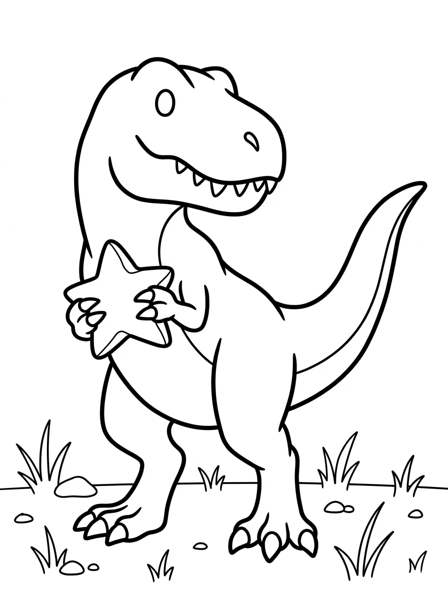 T-Rex mit sternförmigem Stein