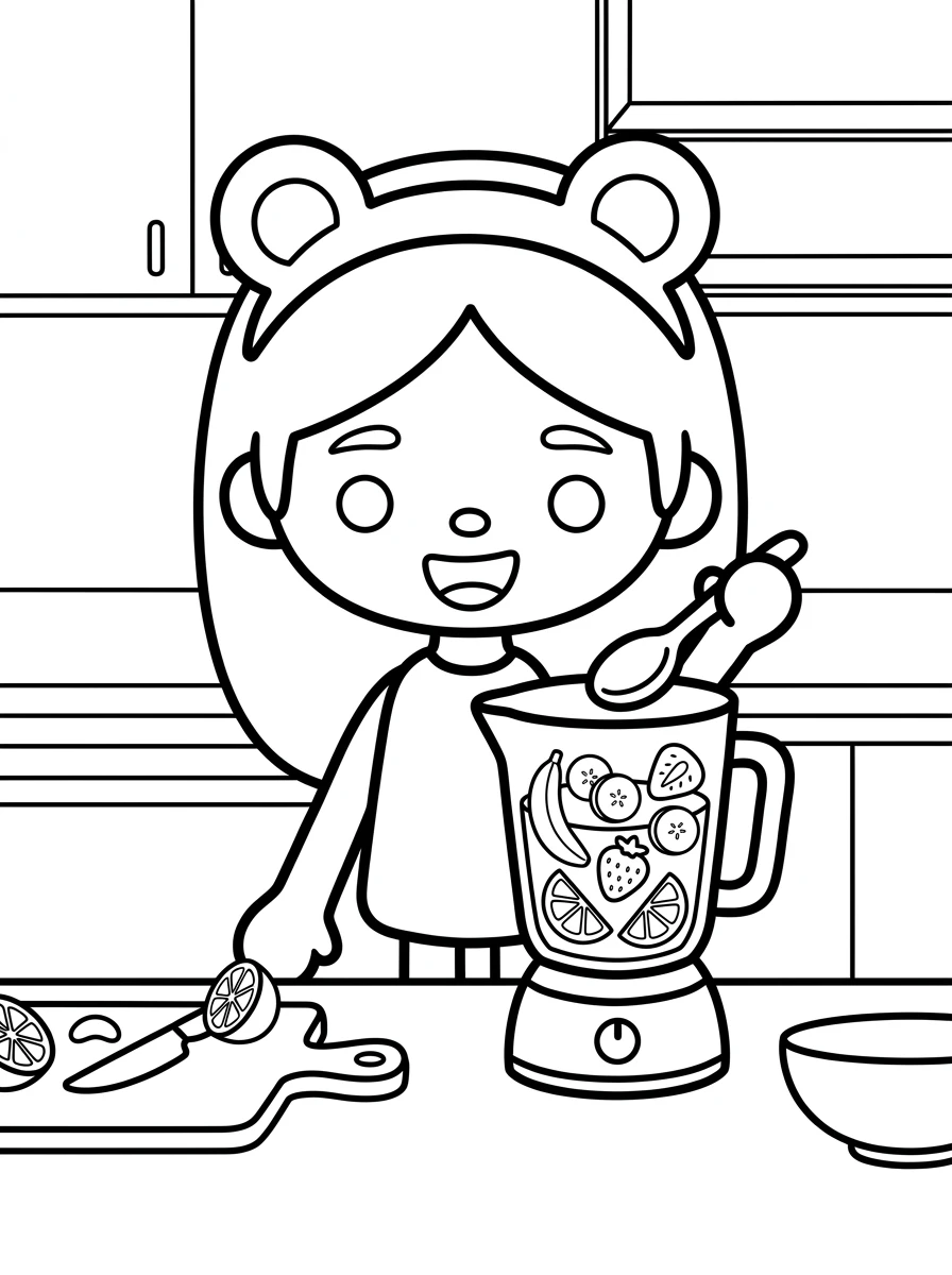 Toca Boca beim Smoothie-Mixen